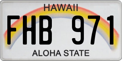 HI license plate FHB971