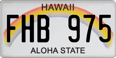 HI license plate FHB975