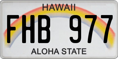HI license plate FHB977