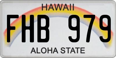 HI license plate FHB979