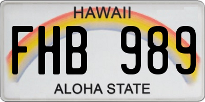 HI license plate FHB989