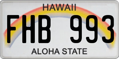 HI license plate FHB993