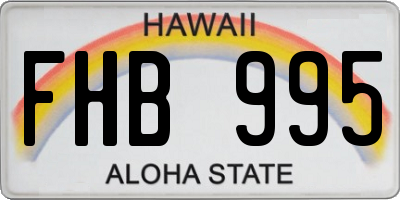 HI license plate FHB995