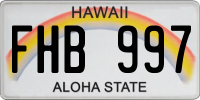 HI license plate FHB997