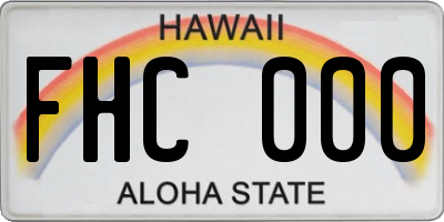 HI license plate FHC000