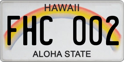 HI license plate FHC002
