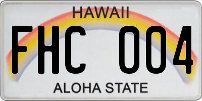 HI license plate FHC004