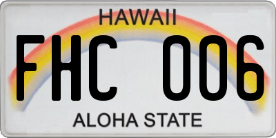 HI license plate FHC006