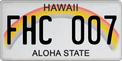 HI license plate FHC007