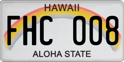 HI license plate FHC008