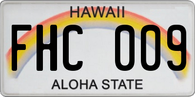 HI license plate FHC009