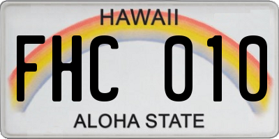 HI license plate FHC010