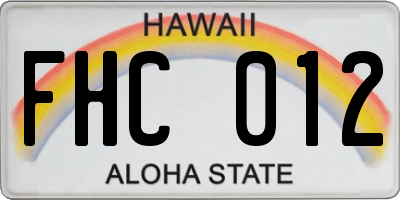 HI license plate FHC012