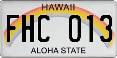 HI license plate FHC013