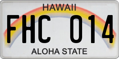 HI license plate FHC014