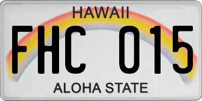 HI license plate FHC015