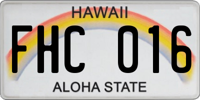 HI license plate FHC016