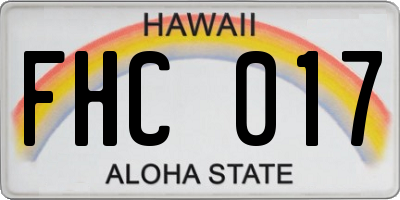 HI license plate FHC017