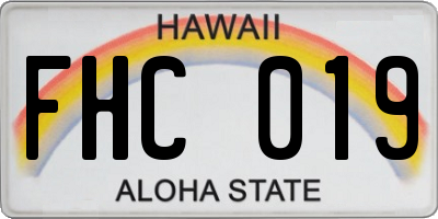 HI license plate FHC019