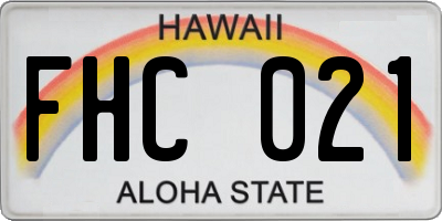 HI license plate FHC021