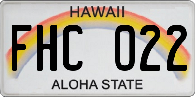 HI license plate FHC022