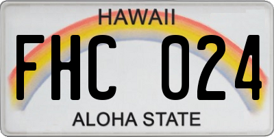 HI license plate FHC024