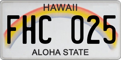 HI license plate FHC025