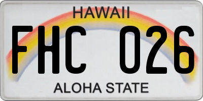 HI license plate FHC026