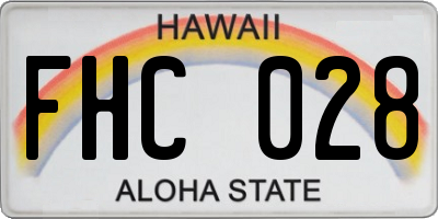 HI license plate FHC028