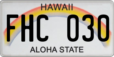 HI license plate FHC030