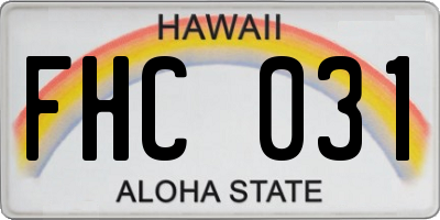 HI license plate FHC031