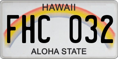 HI license plate FHC032