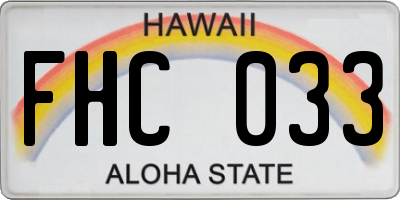HI license plate FHC033