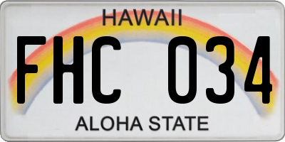 HI license plate FHC034