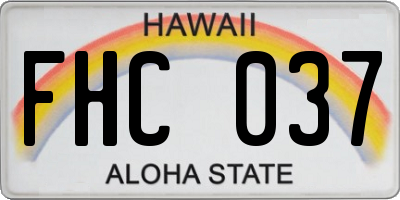 HI license plate FHC037