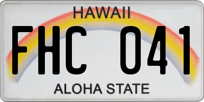HI license plate FHC041