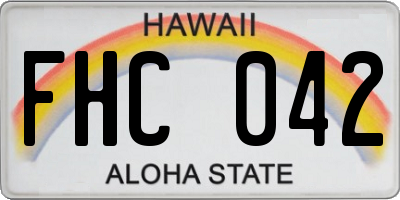 HI license plate FHC042