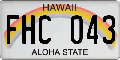 HI license plate FHC043