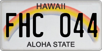 HI license plate FHC044