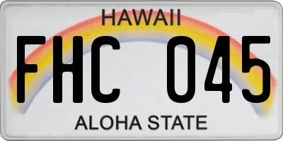 HI license plate FHC045