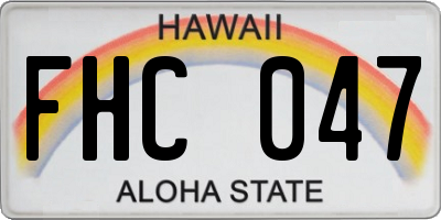 HI license plate FHC047