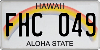 HI license plate FHC049