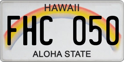 HI license plate FHC050
