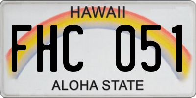 HI license plate FHC051