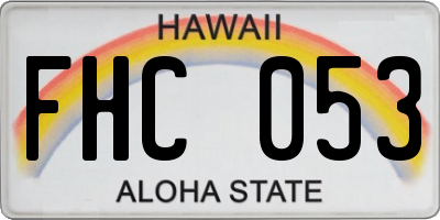 HI license plate FHC053