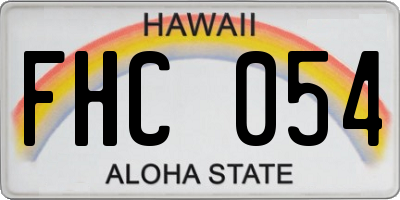 HI license plate FHC054