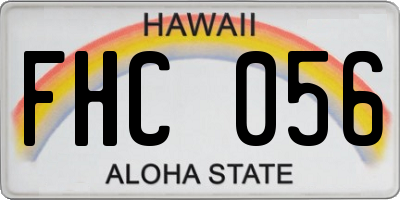 HI license plate FHC056