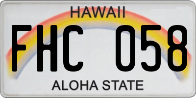 HI license plate FHC058