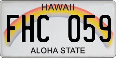 HI license plate FHC059