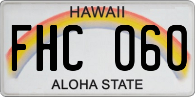 HI license plate FHC060